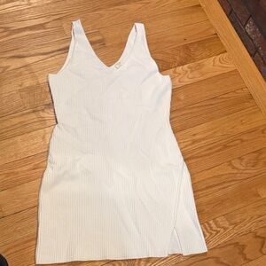 Gentle Fawn White Ribbed Mini Dress